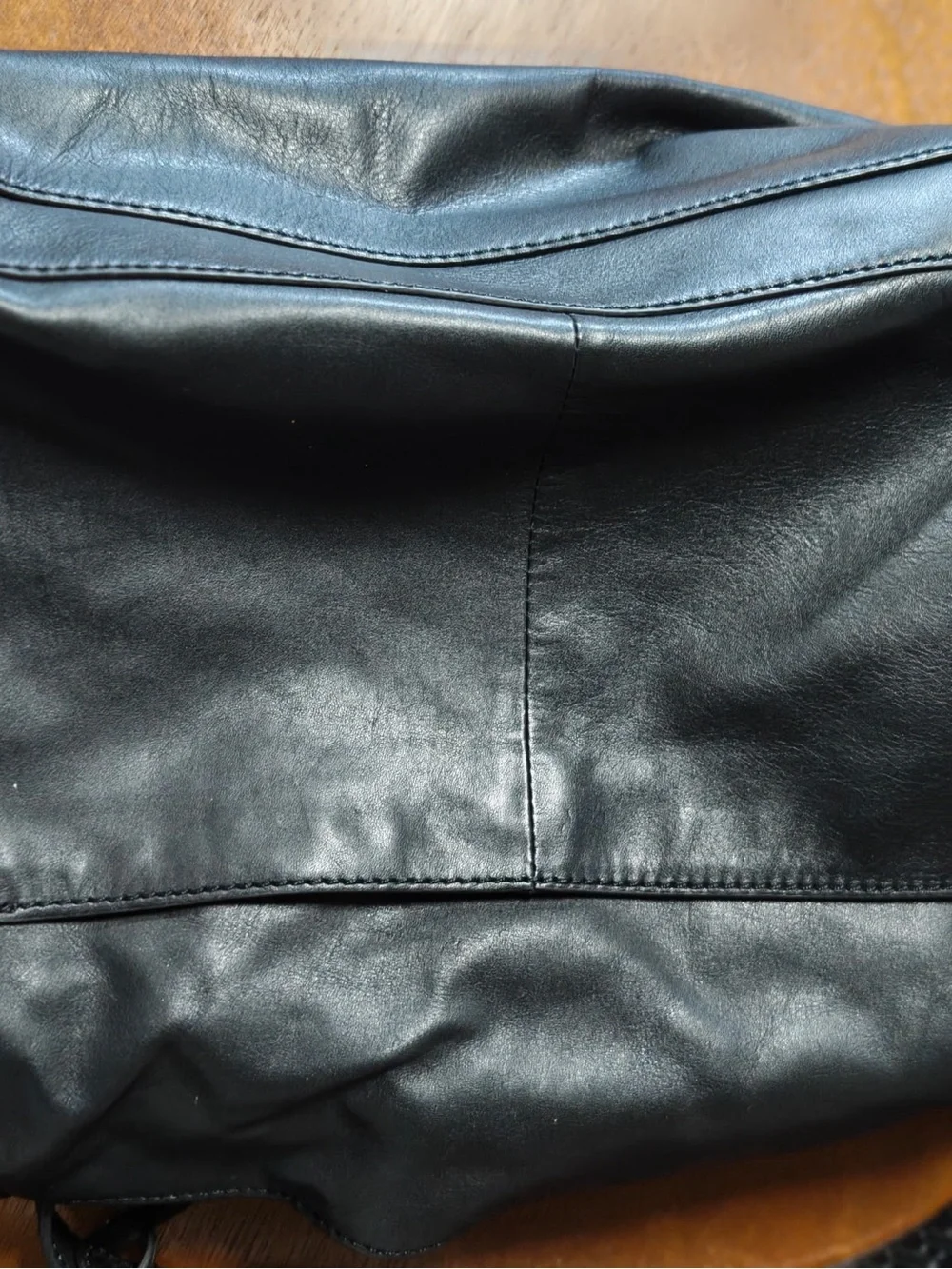 Jessica Simpson Black Leather Shoulder Bag with Zebra Accent